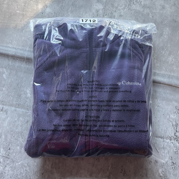 Columbia Size M Womens Purple Fleece Full Zip Jacket Winter Y2k Outdoors Soft - Picture 8 of 8